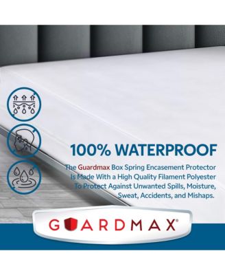 Waterproof and Zippered Box Spring Cover - 6 Sided California King Size Box Spring - White