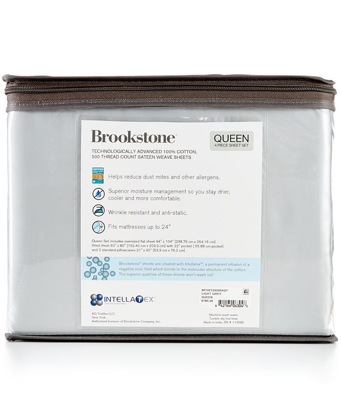 Brookstone CLOSEOUT! Queen 4pc Sheet Set, 500 Thread Count AAFA