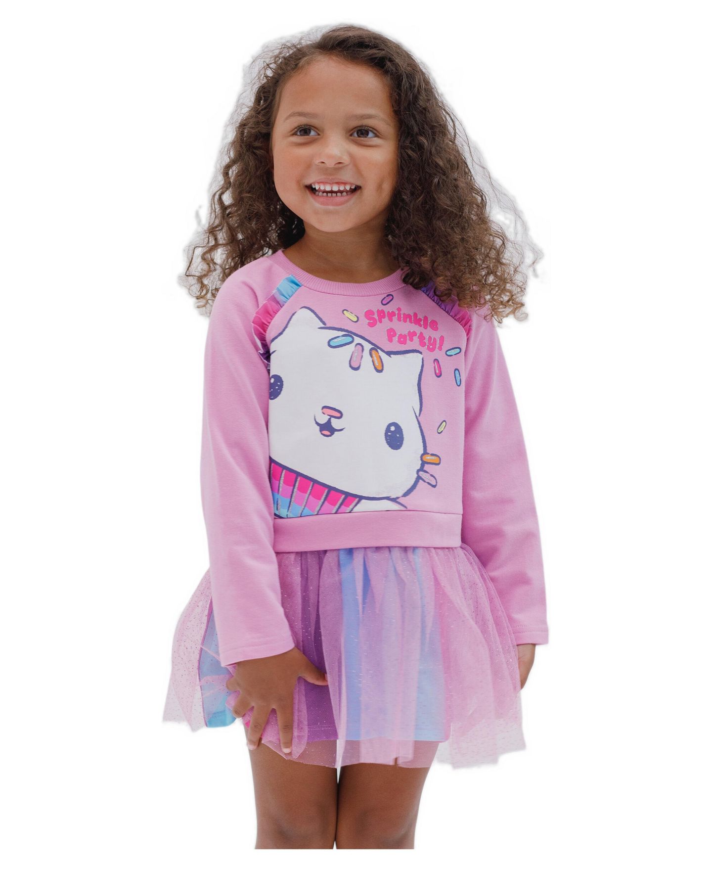 Платье Gabby's Dollhouse Pandy Paws Cakey Cat French Terry Dress для девочек-малышей, цвет: Розовый — фото 3