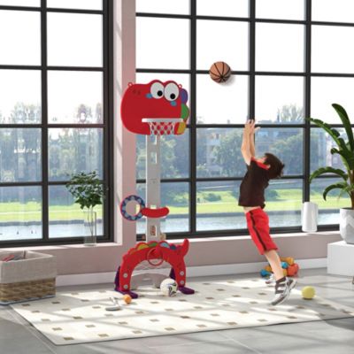 Kids Basketball Hoop, Adjustable Height 4.4-5 ft, 5 in 1 Design,