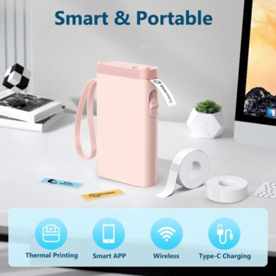 Label Maker Machine with Tape, P21-A Portable Bluetooth Label Printer, Wireless Built-in Cutter Sticker Maker Mini Label Makers with Multiple Templates for Organizing Storage Office Home, Green