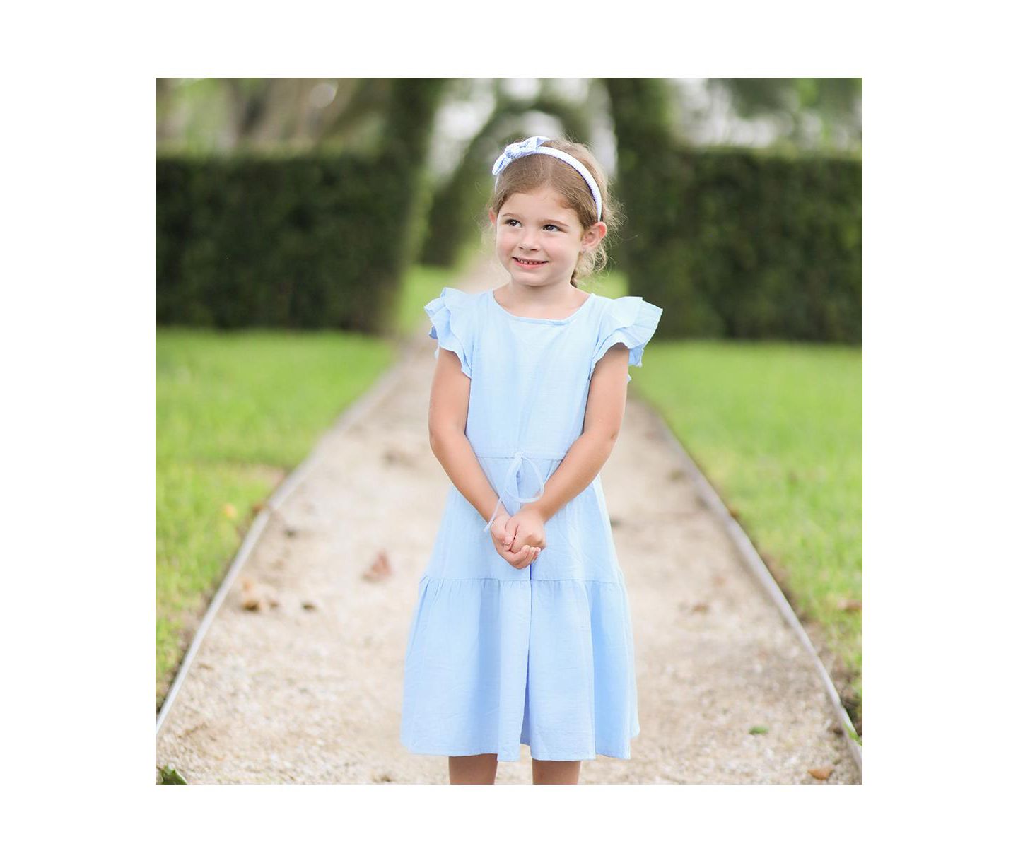 Аксессуары для волос Bits & Bows Seersucker Bow Headband для девочек, цвет: Синий — фото 3