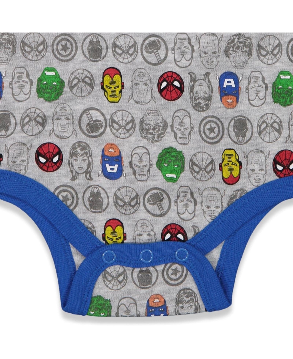 Marvel Baby Boys Avengers Captain America The Hulk iron Man Spider Man Baby 5 Pack Bodysuits to
