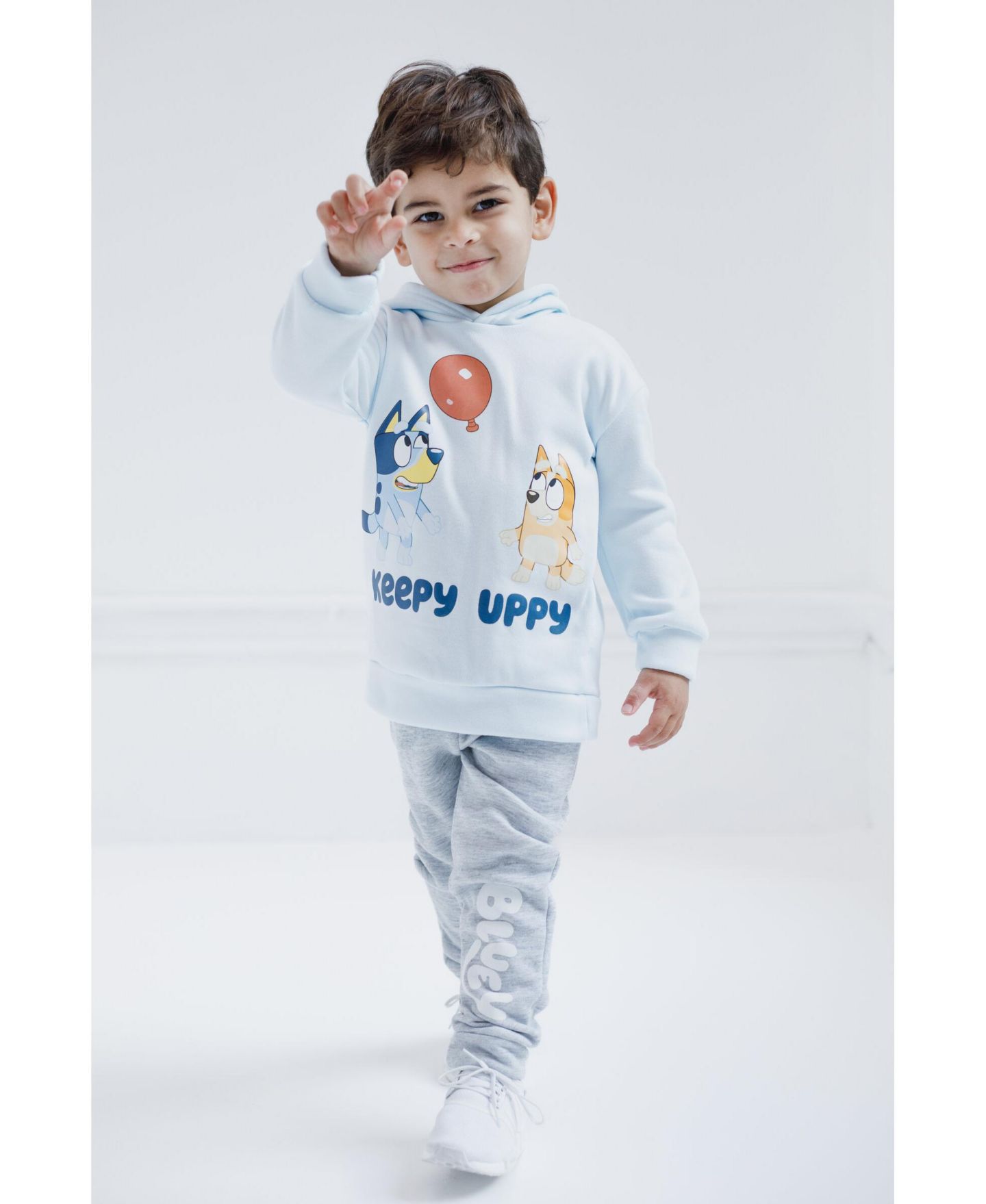 Bluey Little Boys Fleece Pullover Hoodie and Pants Outfit Set, цвет: Синий / Серый — фото 4
