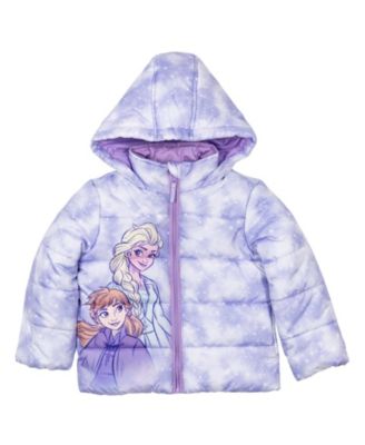 Toddler Girls Frozen Zip Up Puffer Jacket to (2T - 7-8)