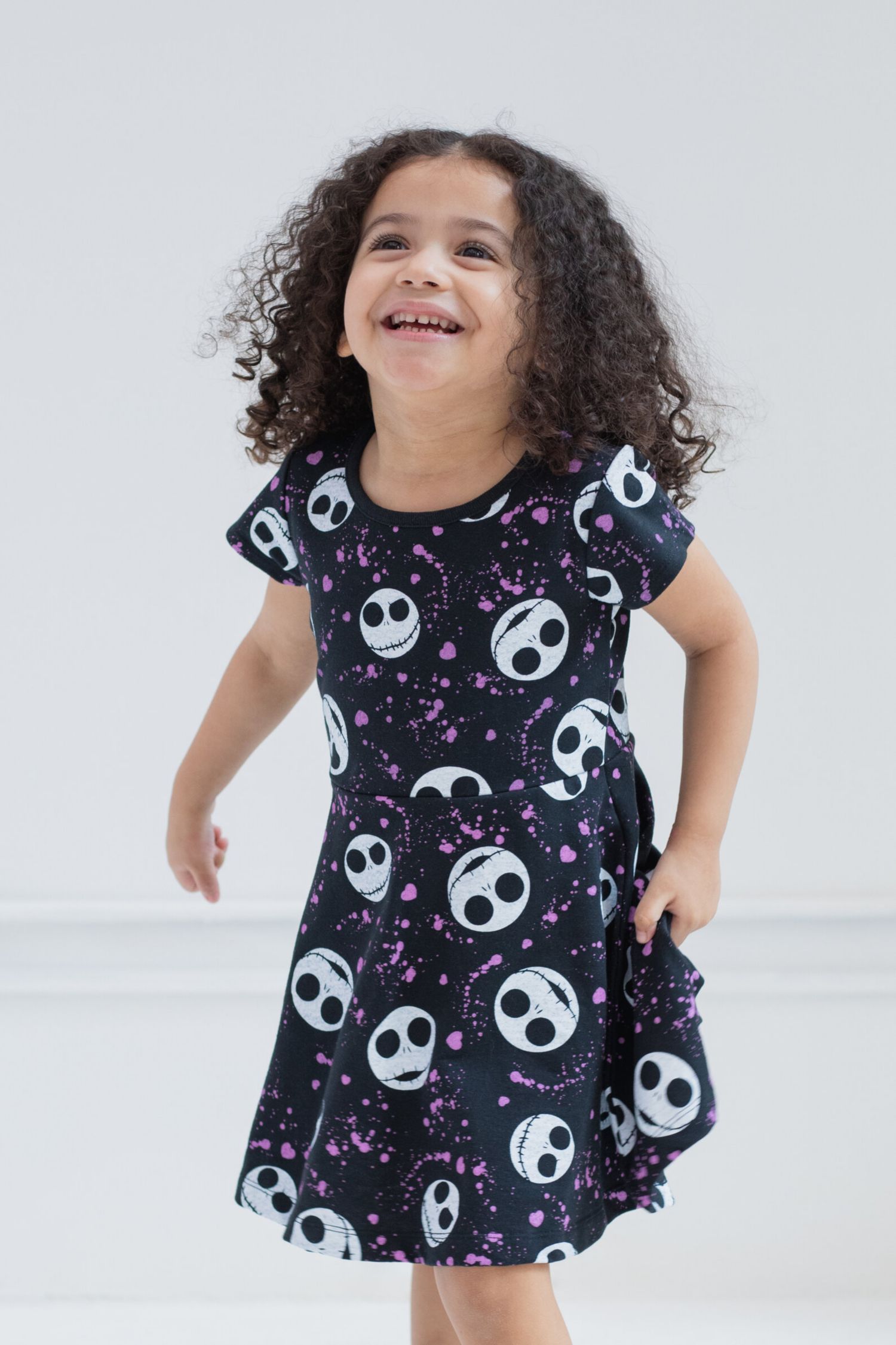 Jack Skellington Girls' Short Sleeve Skater Dress
