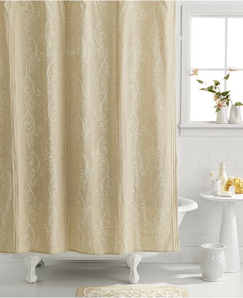 Lenox Bath Accessories French Perle Shower Curtain Reviews