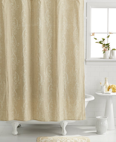 Lenox Bath Accessories French Perle Shower Curtain