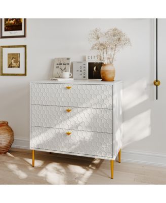 32"Tall 3-Drawer Storage Cabinet Dresser Chest