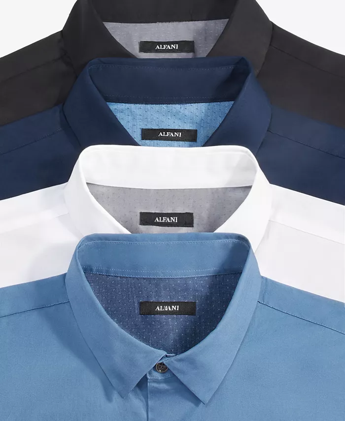Men's Modern Classic-Fit Stretch Solid Button-Down Shirt - thumbnail 4