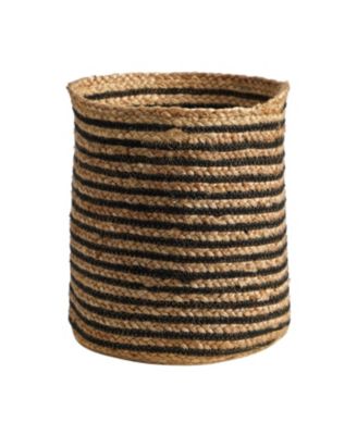 13.5 Inch Brown Jute Basket Handmade Woven Storage Bin