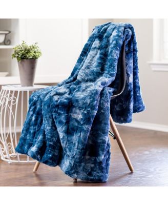 Premium Wolf Faux Fur & Sherpa Minky Reversible Blanket, Throw