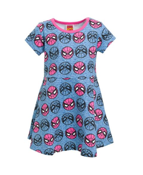 Платье Marvel Spider-Man Spider-Girl French Terry Skater Dress to для девочек-малышей, цвет: Синий