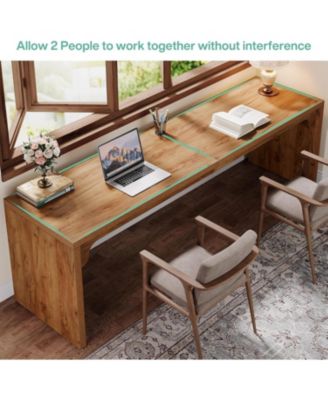 78.7 Inches Long Computer Desk, Wooden Extra Long Writing Desk Double Desk Workstation, 2 Person Desk for Home Office