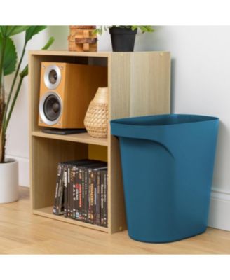 6 Gallon / 24 Quart Plastic Wastebasket Garbage Trash Cans, 3-Pack, with Handles for Home Office Kitchen Bedroom Bathroom, Navy