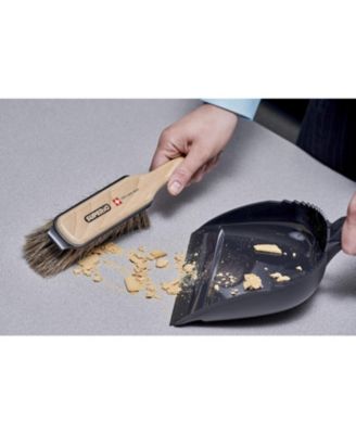 Brush &amp; Dustpan Set, Synthetic Grey &amp; White Bristles with Plastic Dustpan