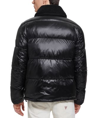 Men's Puffer Jacket with Sherpa Collar