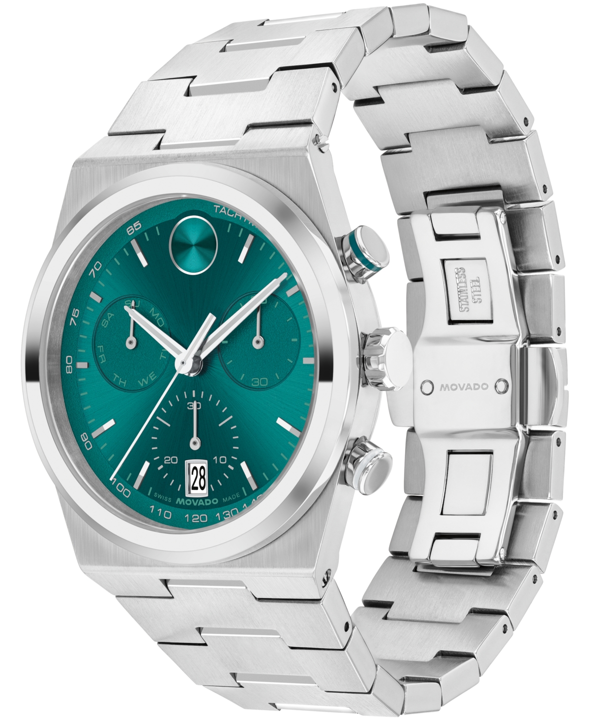 Movado Men's Bold Quest Swiss Quartz Chrono Stainless Steel Watch 42mm In Silver-tone