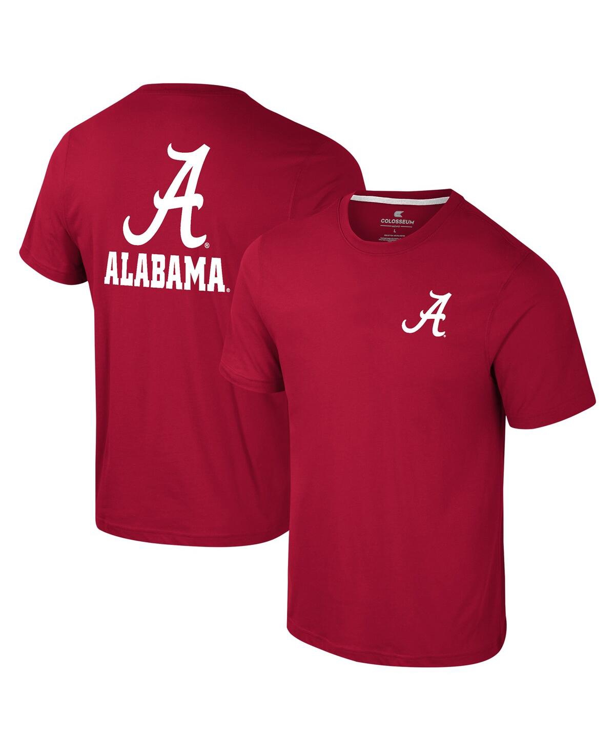 Colosseum Men's Cardinal Arkansas Razorbacks Logo Lockup 2-hit Active Blend T-shirt In Crimson