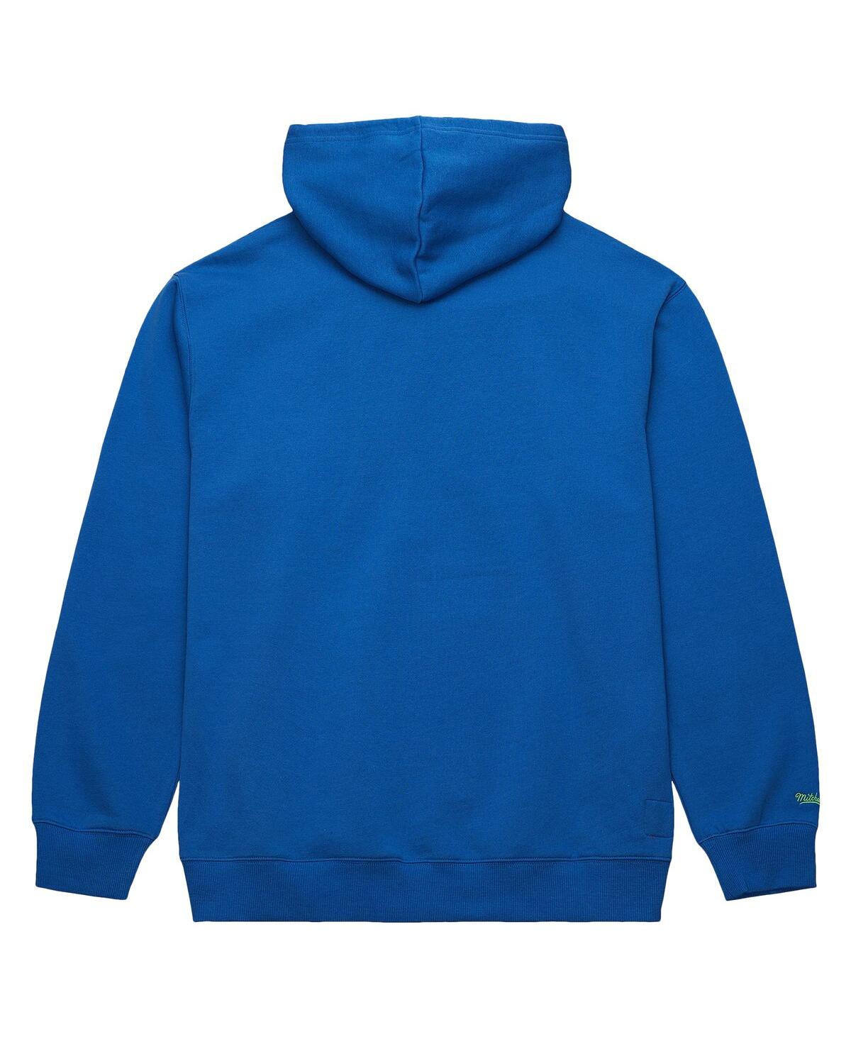 Mitchell & Ness Men's Blue Seattle Sounders Fc Crest Fleece Pullover Hoodie In Blue