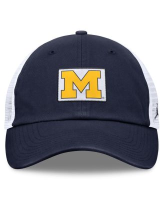 Men's Navy/White Michigan Wolverines Primetime Club Trucker Adjustable Hat