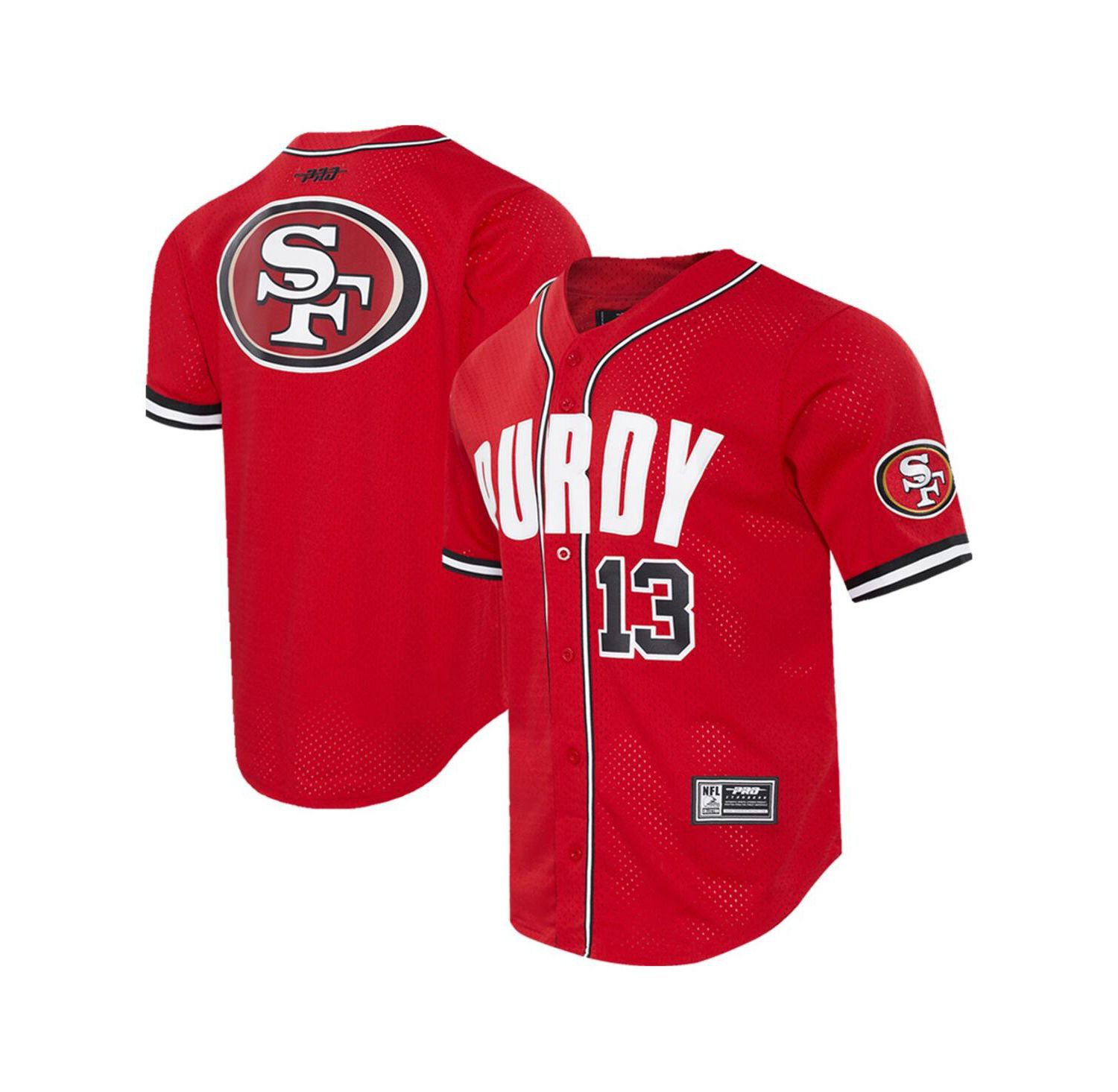 Men's Brock Purdy Scarlet San Francisco 49ers Mesh Button-Up Baseball Jersey