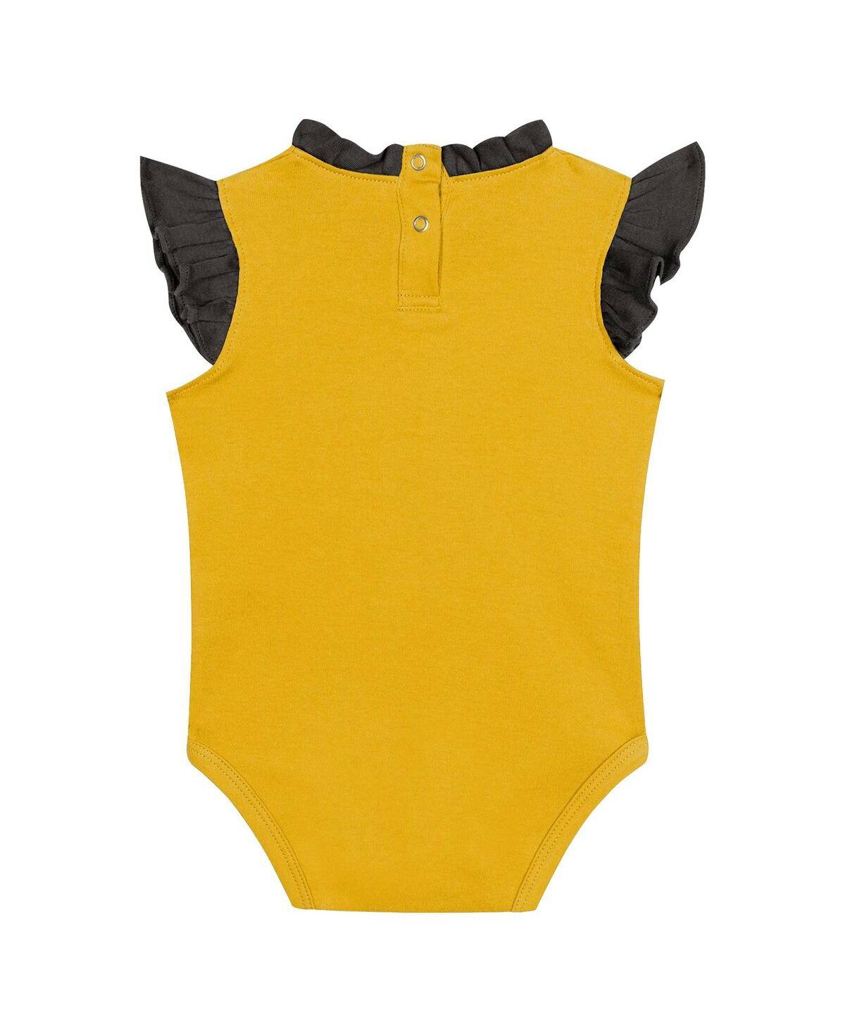 Outerstuff Baby Boys and Girls FanaticsSan Diego Padres Happy Baseball Bodysuit, Bib Bootie Set - Gold