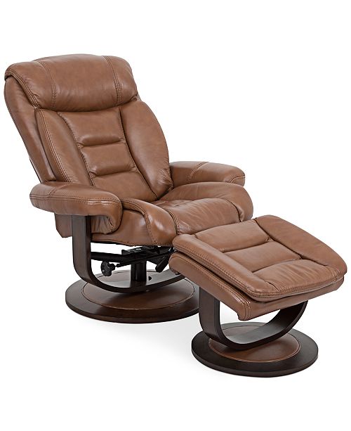 Furniture Eve Leather Recliner with Ottoman Furniture Macy's