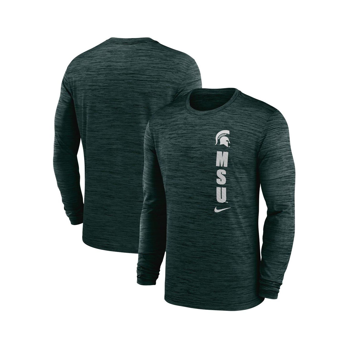 Men's Green Michigan State Spartans 2024 Sideline Velocity Performance Long Sleeve T-Shirt