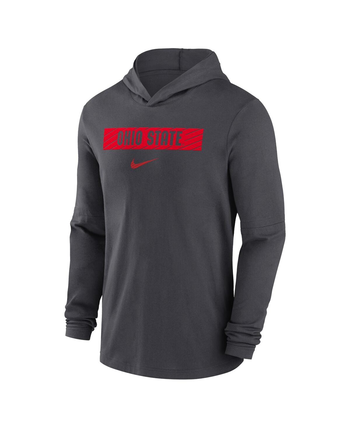 Nike Men s Black Ohio State Buckeyes Sideline Hoodie Performance Long Sleeve T Shirt Black Smart Closet