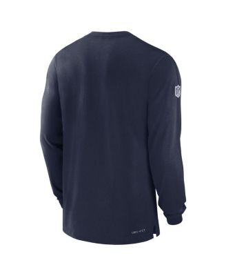 Men's Navy Dallas Cowboys 2024/25 Sideline Player Tri-Blend Performance Long Sleeve T-Shirt