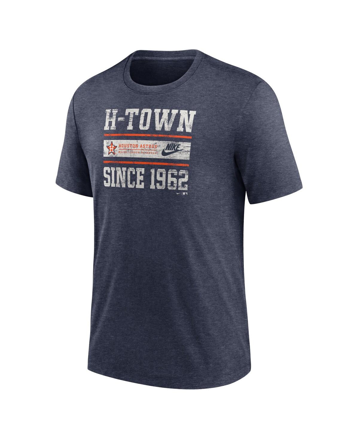 Nike Men'sHouston Astros Cooperstown Collection Local Stack Tri-Blend T-Shirt - Heather Navy