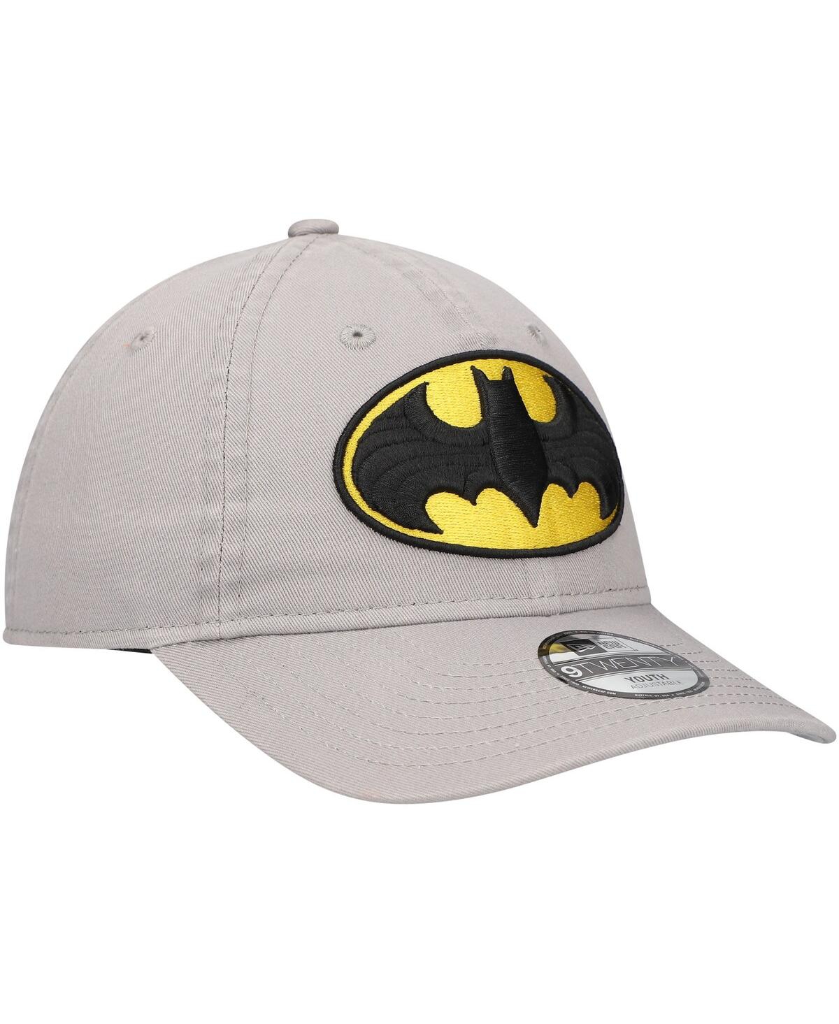 New Era Big Boys And Girls Gray Batman 9twenty Adjustable Hat In Gray