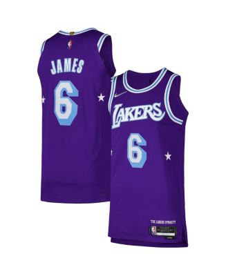 Nike Men's LeBron James Purple Los Angeles Lakers Authentic Player ...