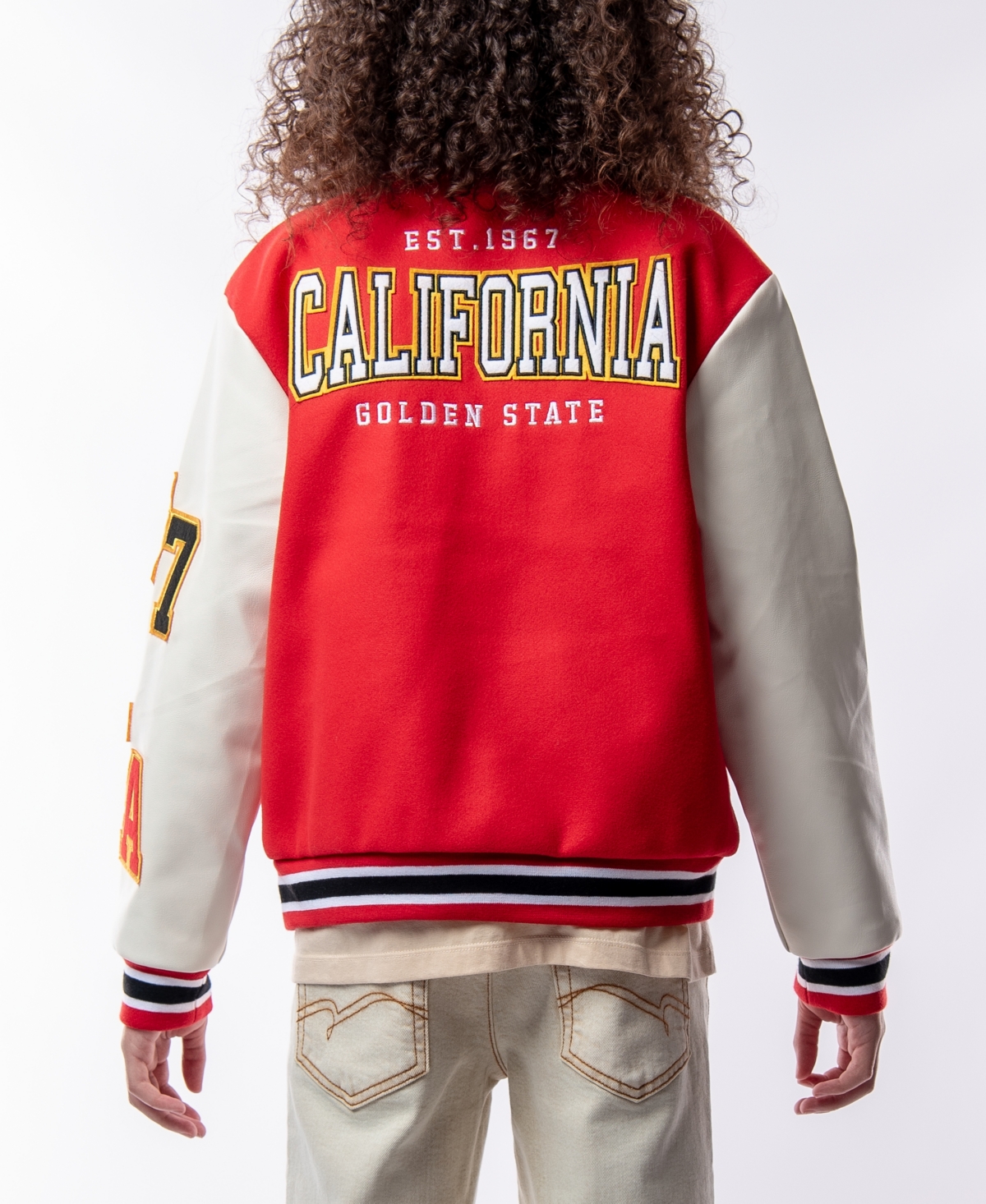 RING OF FIRE BIG BOYS CAL-CHAMP WOOLEN VARSITY JACKET WITH PATCHES 