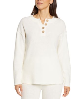 Three Dots - Women's Parma Henley Long-Sleeve Top