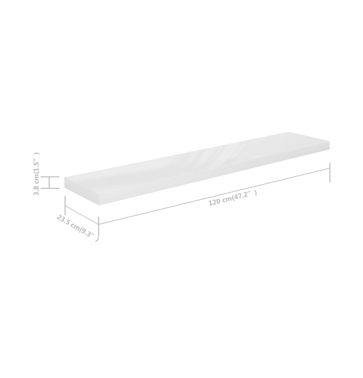 vidaXL Floating Wall Shelves 2 pcs High Gloss47.2