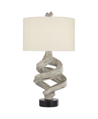 Organic Twist 29 1/4" Tall Rustic Modern End Table Lamp Brown Wood Finish Single Living Room Bedroom Bedside