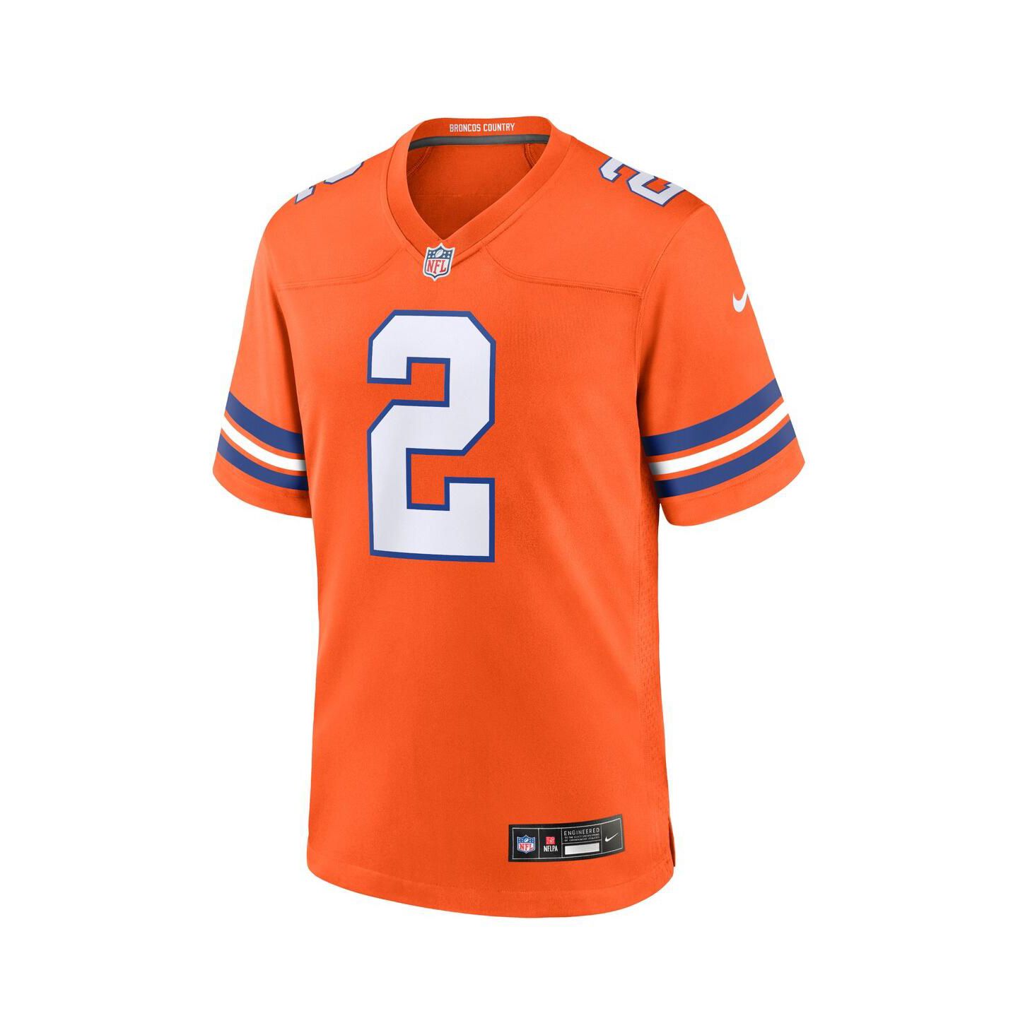 Мужской топ Nike Patrick Surtain II Orange Denver Broncos Mile High Collection 1977 Throwback Player Game Jersey — фото 3