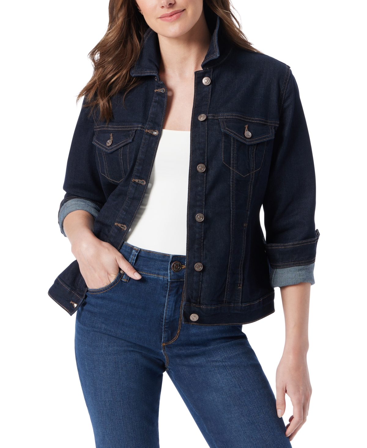 Gloria Vanderbilt Women's Amanda Classic Denim Jacket In Rinse Royal