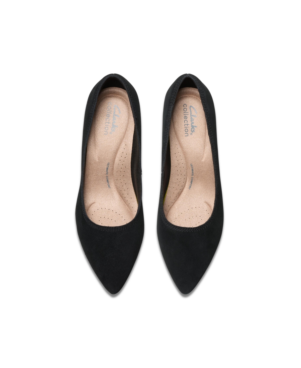 Clarks Teresa Step Womens Suede Pointed Toe Block Heels In Black Suede