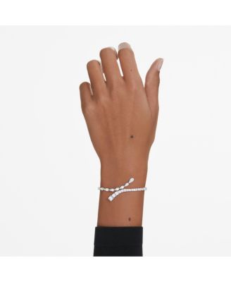 Matrix Mixed Cuts, White, Rhodium Plated Bracelet