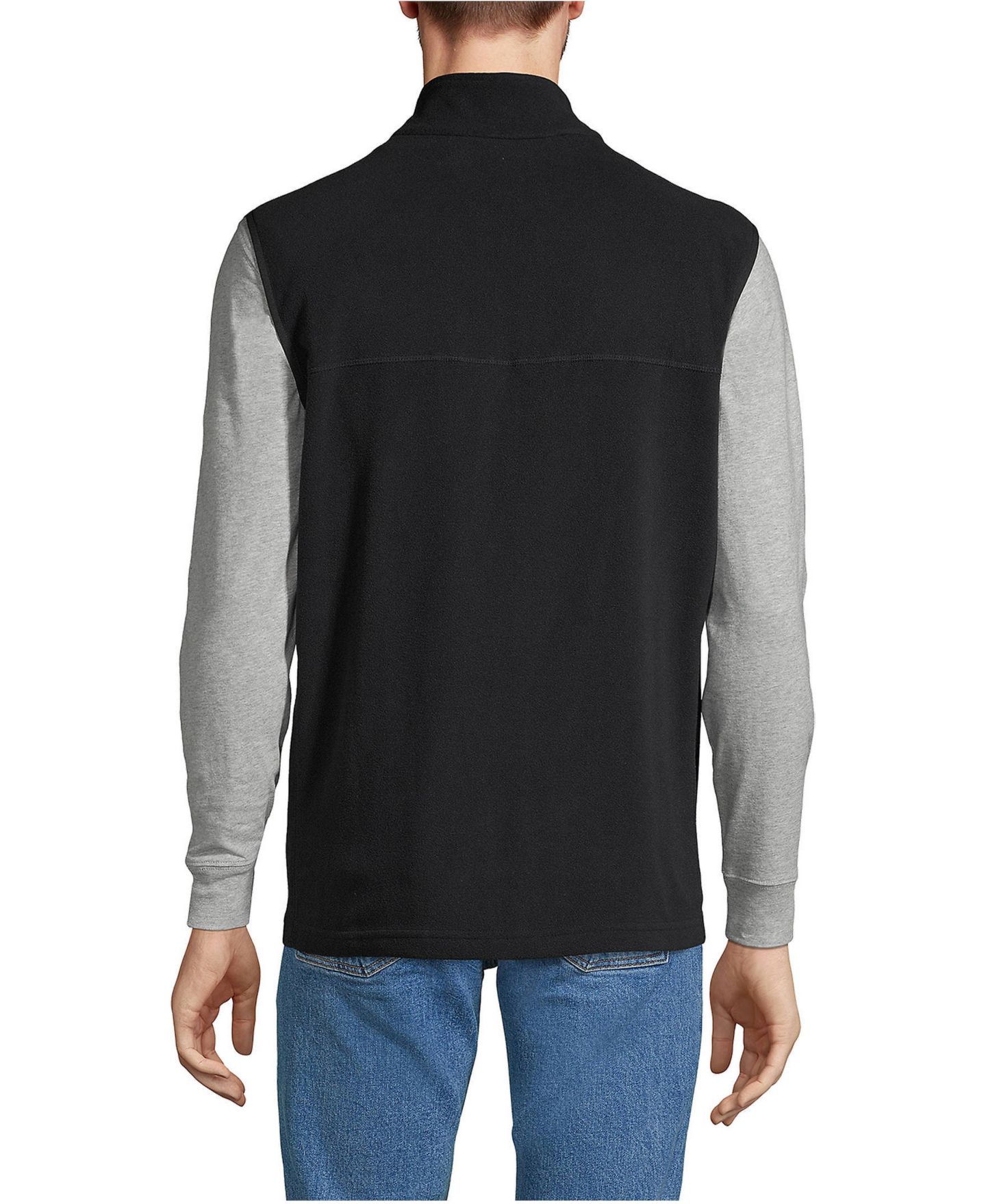 Мужской жилет Lands' End Thermacheck 100 Fleece, цвет: Чёрный — фото 3