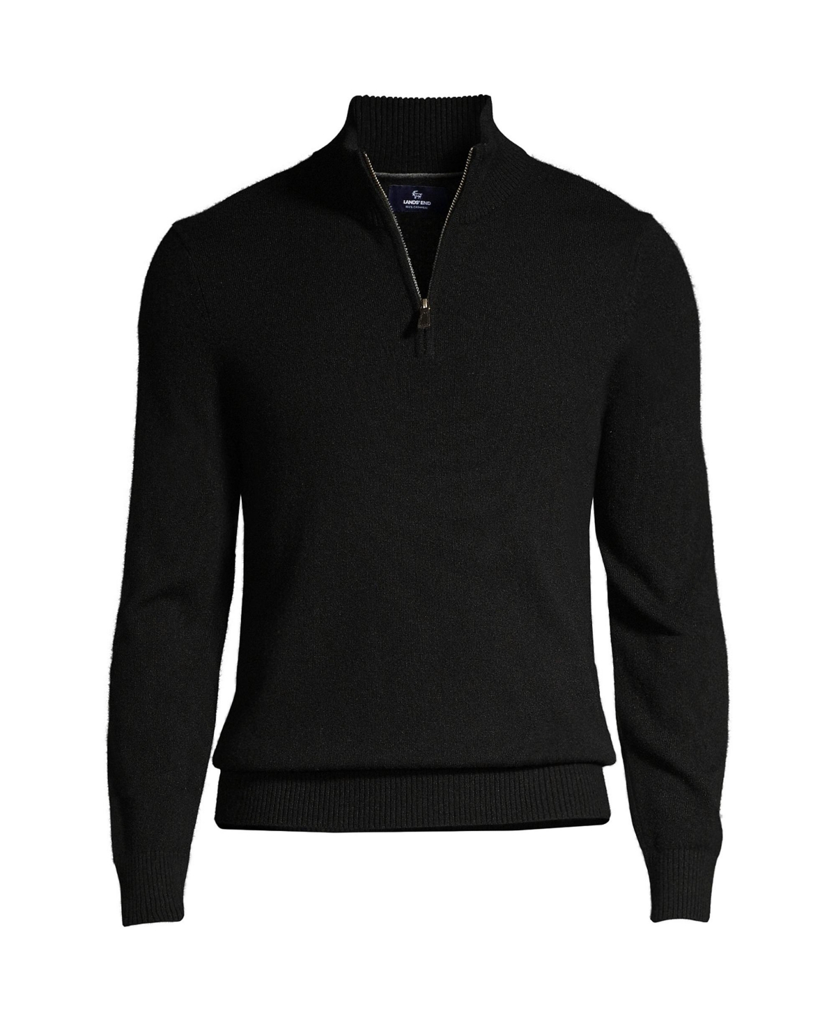 Lands' End Big & Tall Fine Gauge Cashmere Quarter Zip Sweater