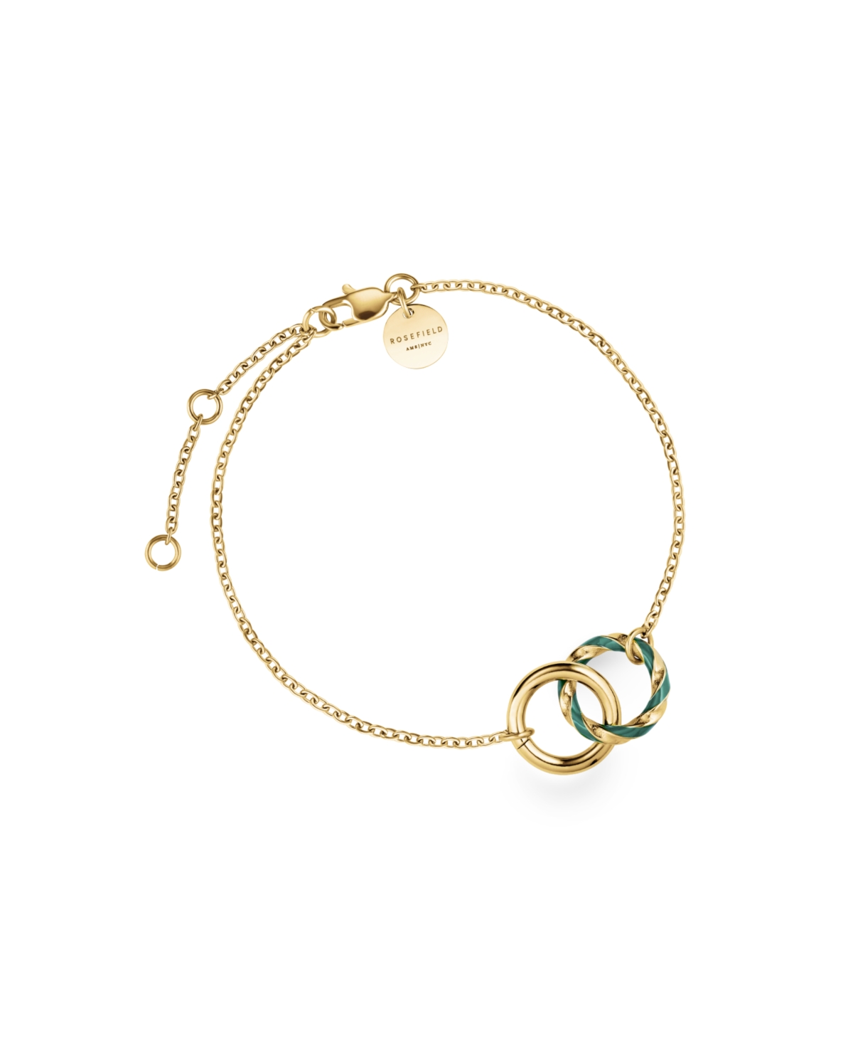 Emerald Duo Bracelet In 14K Yellow Gold Plated Stainless Steel - Gold