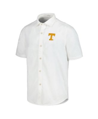 Men's White Tennessee Volunteers Coconut Point Palm Vista IslandZone Camp Button-Up Shirt
