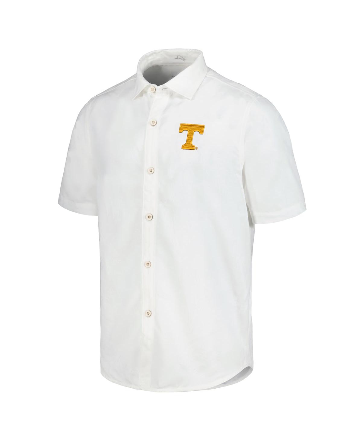 Tommy Bahama Men's White Tennessee Volunteers Coconut Point Palm Vista Islandzone Camp Button-up Shirt In White