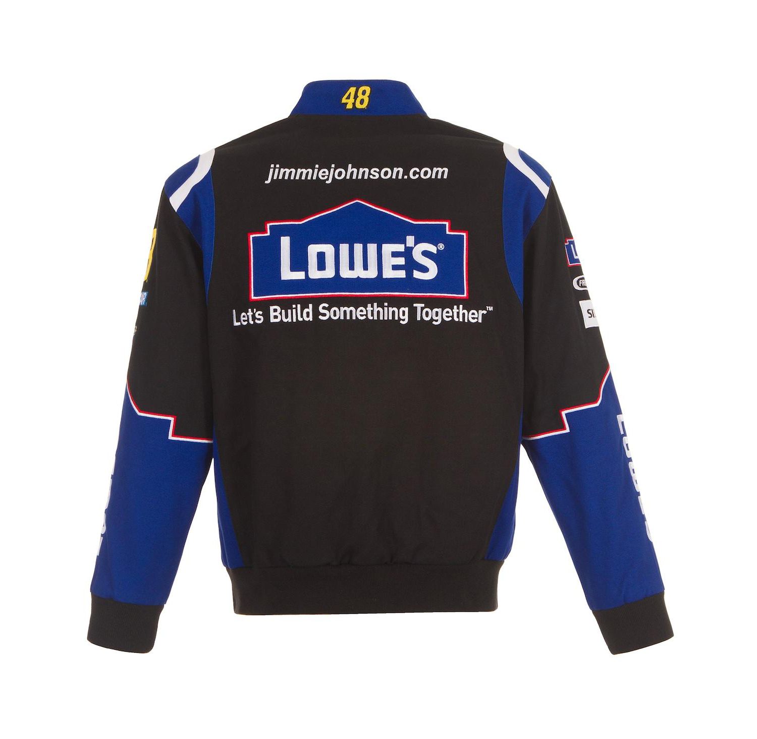 Men's Black Jimmie Johnson Lowe's Twill Driver Uniform Full-Snap Jacket