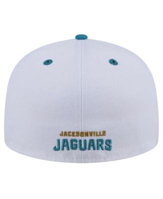 Men's White/Teal Jacksonville Jaguars Throwback Logo Flipside Two-Tone 59FIFTY Fitted Hat