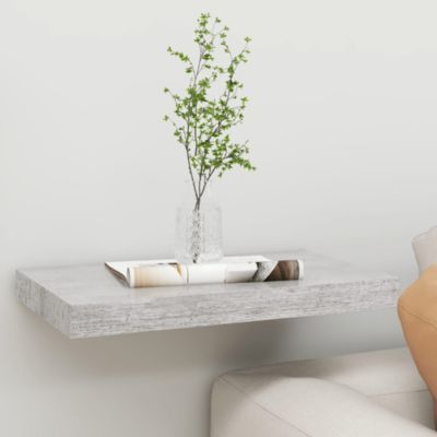 Wall Shelf Concrete Grey Honeycomb MDF, Metal 19.7x9.1x1.5 in